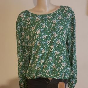 New! Loft Green Floral Blouse